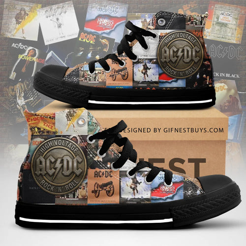 AC/DC High Top Canvas Shoes – TMTHU9474
