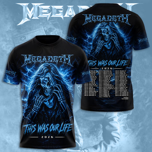 Megadeth This Was Our Life 2026 3D Apparel – TMTHU7030
