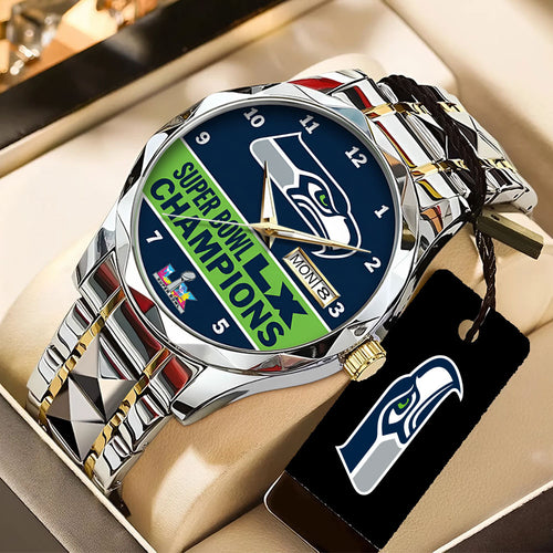 Seattle Seahawks 2025 Super Bowl LX Champions Alloy Luxury Quartz Watch – TANTN20989