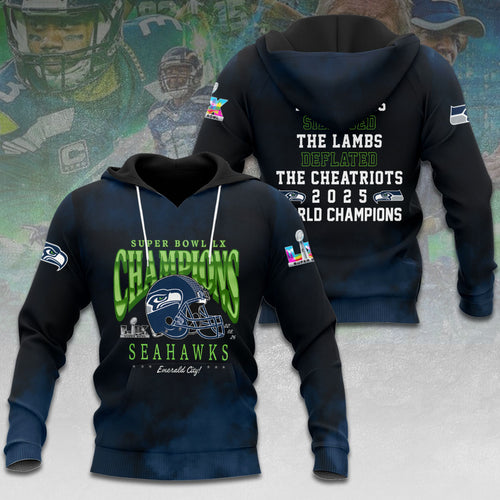 Seattle Seahawks 2025 Super Bowl LX Champions 3D Apparel – HOATT16165