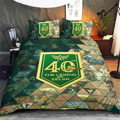 The Legend of Zelda 40th Anniversary 3-Piece Duvet Bedding Set – TANTN25556