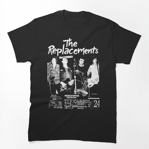 Vintage The Replacements Concert Graphic Music Art BLK Shirt