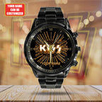 Personalized KISS Black Stainless Steel Watch – HUANNM 4879
