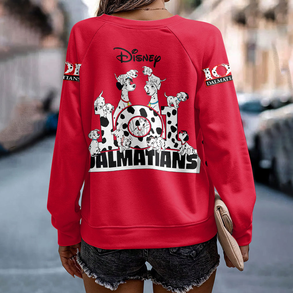 101 Dalmatians 65th Anniversary Round Neck Raglan Sleeve Sweatshirt – HOATT15544