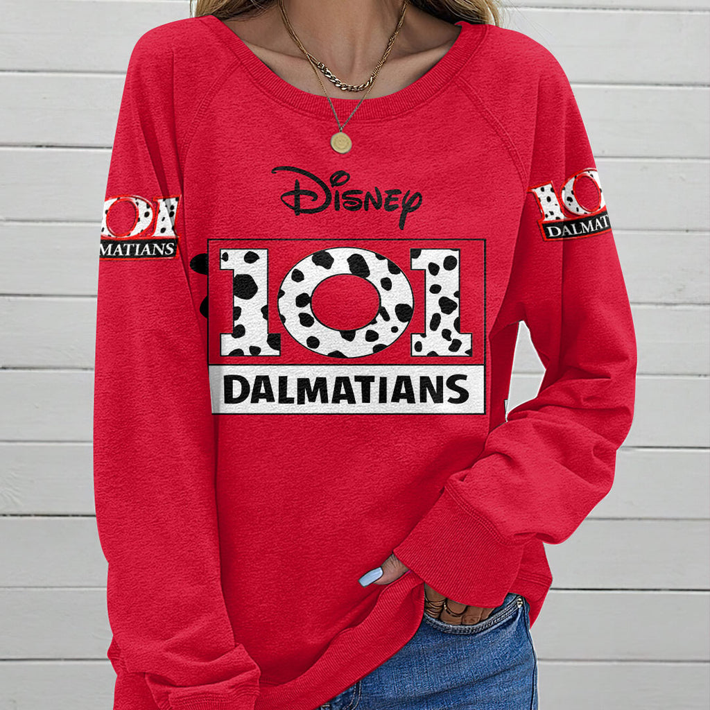 101 Dalmatians 65th Anniversary Round Neck Raglan Sleeve Sweatshirt – HOATT15544