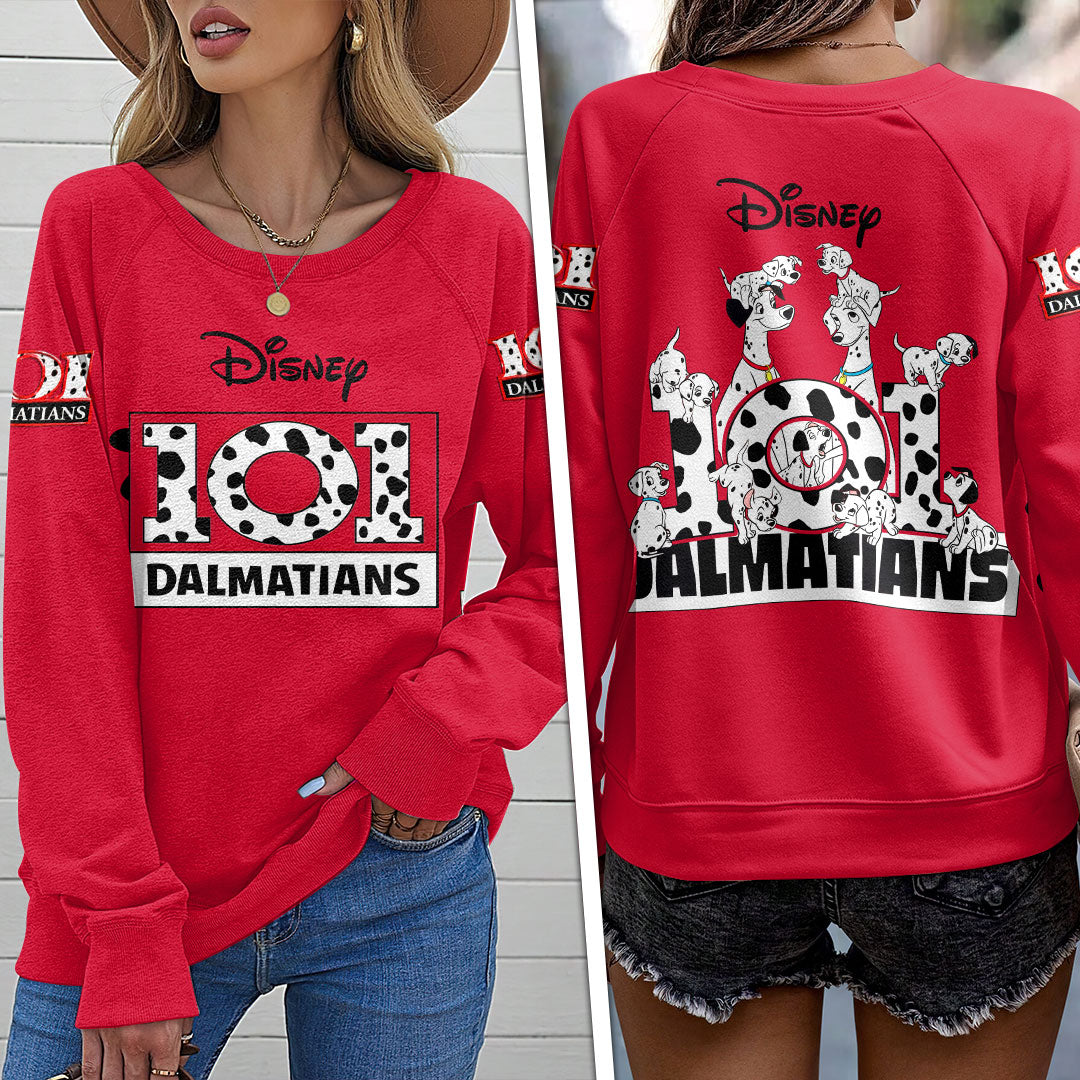 101 Dalmatians 65th Anniversary Round Neck Raglan Sleeve Sweatshirt – HOATT15544