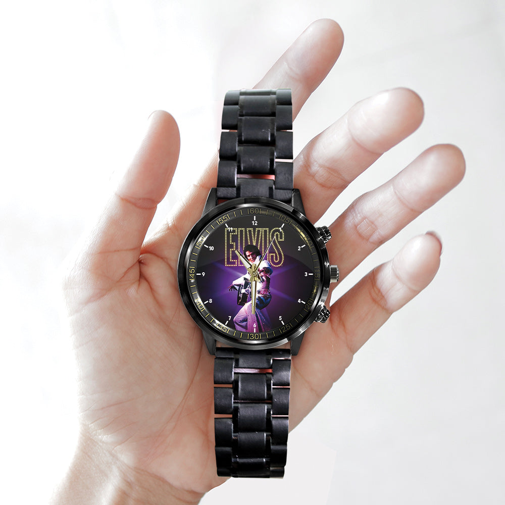 Elvis Presley Black Stainless Steel Watch – HOATT 4537