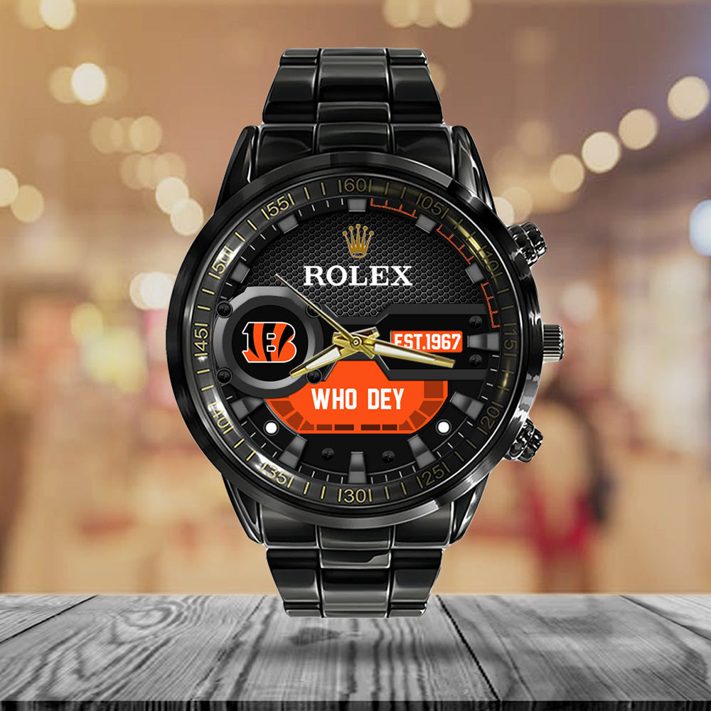 Cincinnati Bengals x Rolex Black Stainless Steel Watch – MAITM13205