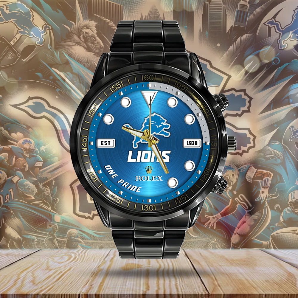 Detroit Lions x Rolex Black Stainless Steel Watch – MAITM7443
