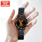 Personalized KISS Black Stainless Steel Watch – HUANNM 4876