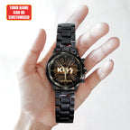 Personalized KISS Black Stainless Steel Watch – HUANNM 4879