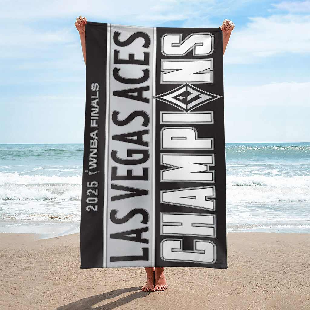 Las Vegas Aces 2025 WNBA Champions Rectangle Beach Towel – MAITM13352