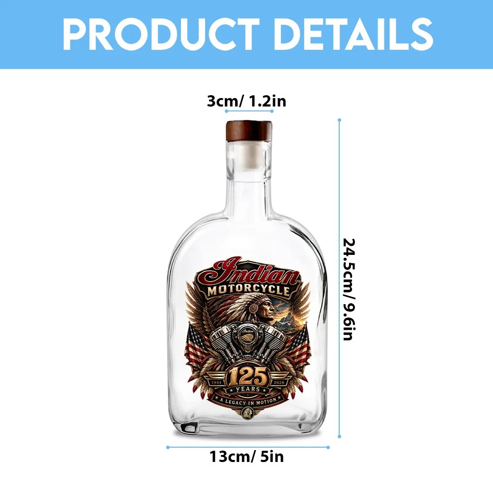 Indian Motorcycle 125th Anniversary 25oz Empty Whiskey Bottle – TMTHU10250