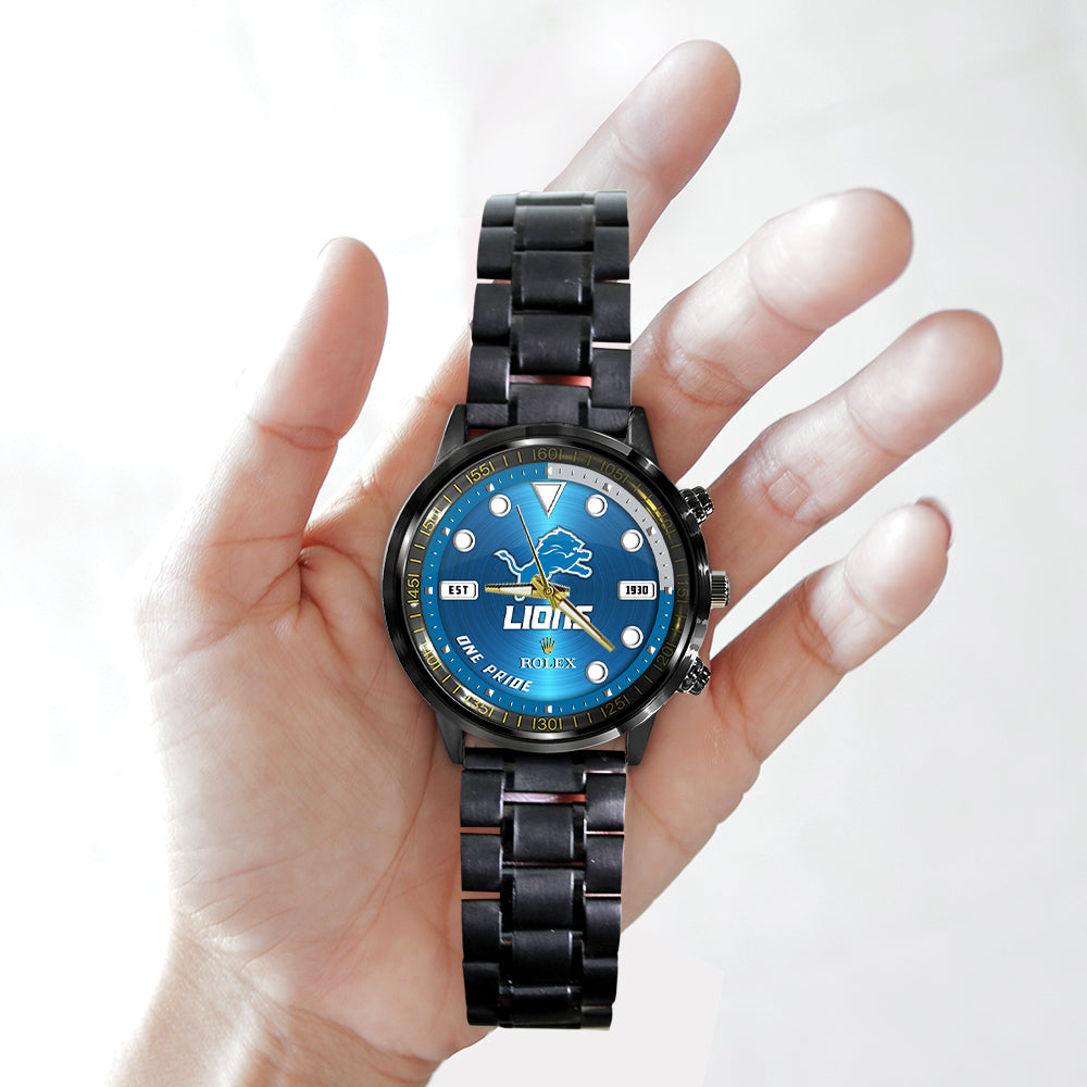 Detroit Lions x Rolex Black Stainless Steel Watch – MAITM7443