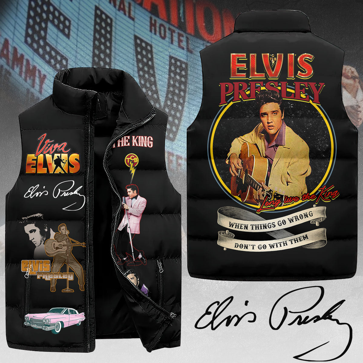 Elvis Presley 3D Sleeveless Down Jacket – MAITM 5082
