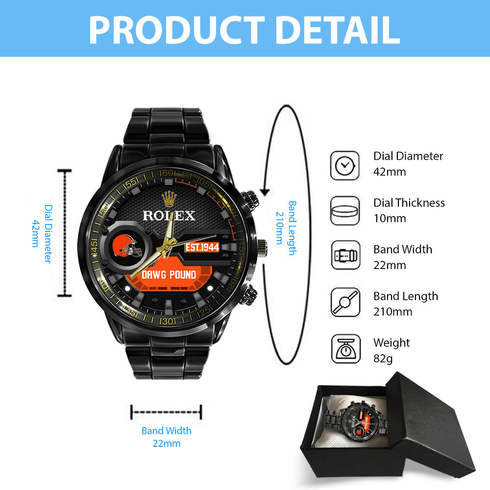 Cleveland Browns x Rolex Black Stainless Steel Watch – MAITM13206