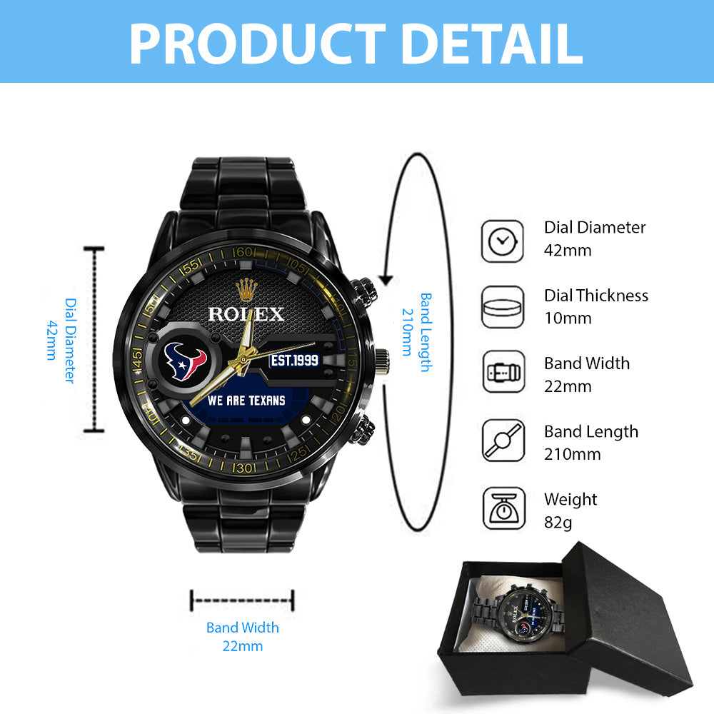 Houston Texans x Rolex Black Stainless Steel Watch – MAITM13208