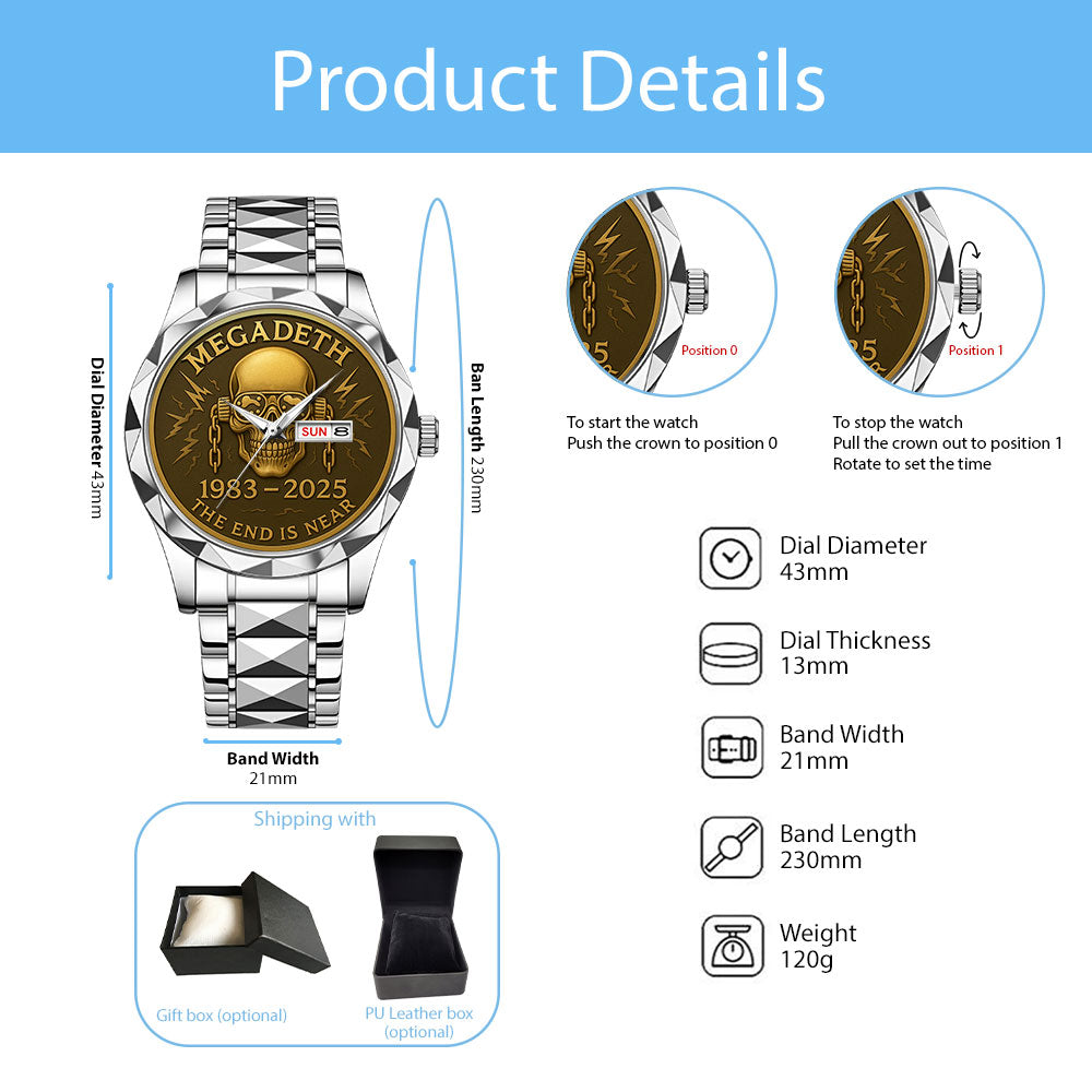 Megadeth Alloy Luxury Quartz Watch – MAITM12597