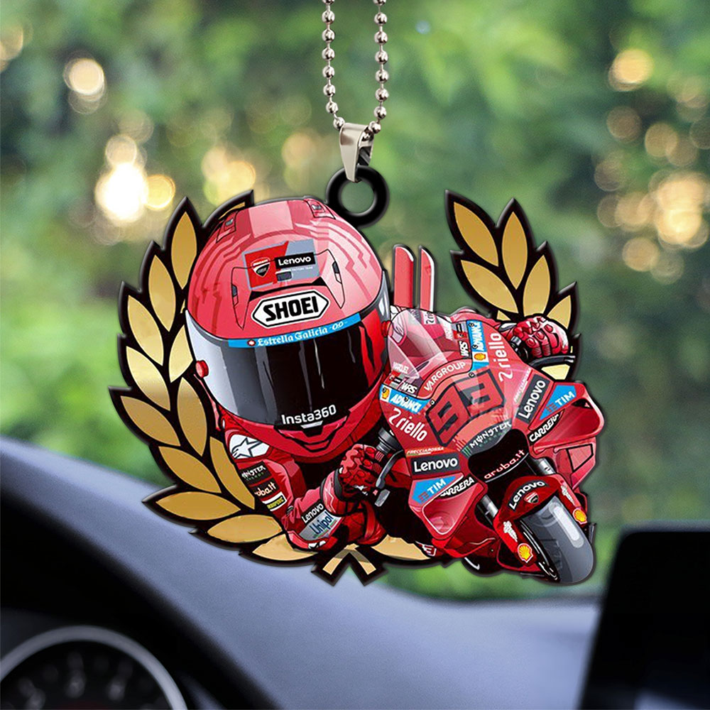 Ducati Lenovo Team x Marc Márquez 2025 Custom Shape 2-sided Acrylic Car Ornament – NGHIAVT5133