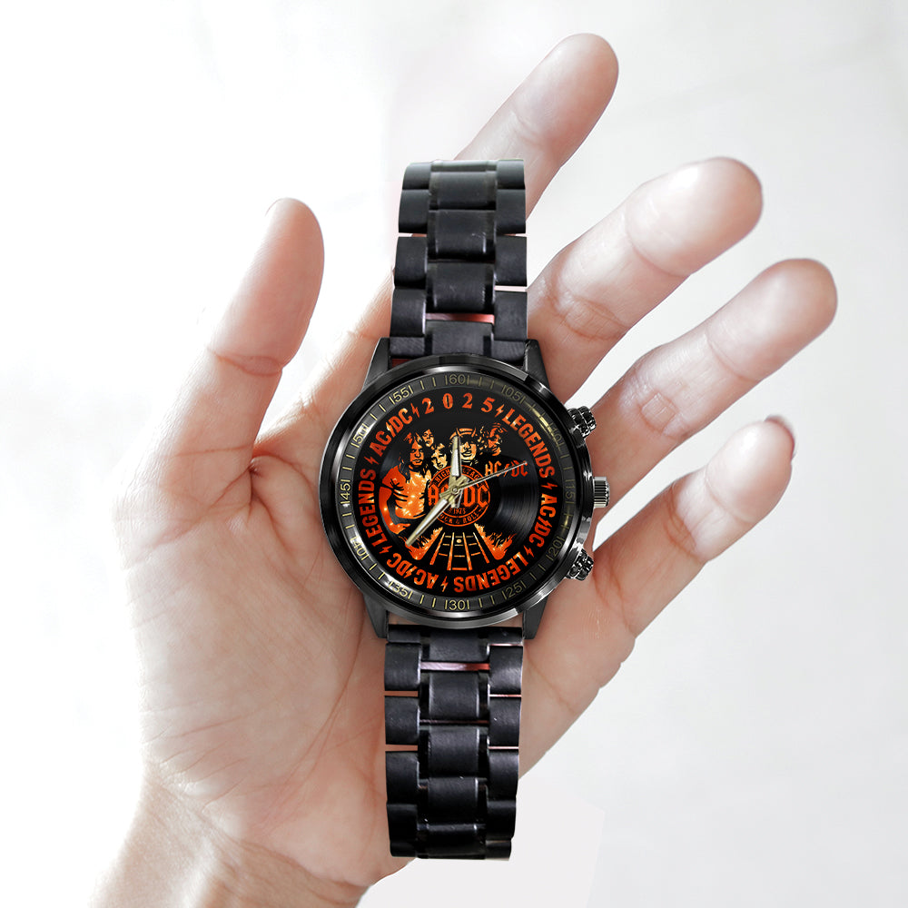AC/DC Black Stainless Steel Watch – GNE NEW276