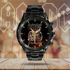 AC/DC Black Stainless Steel Watch – HUANNM 5300