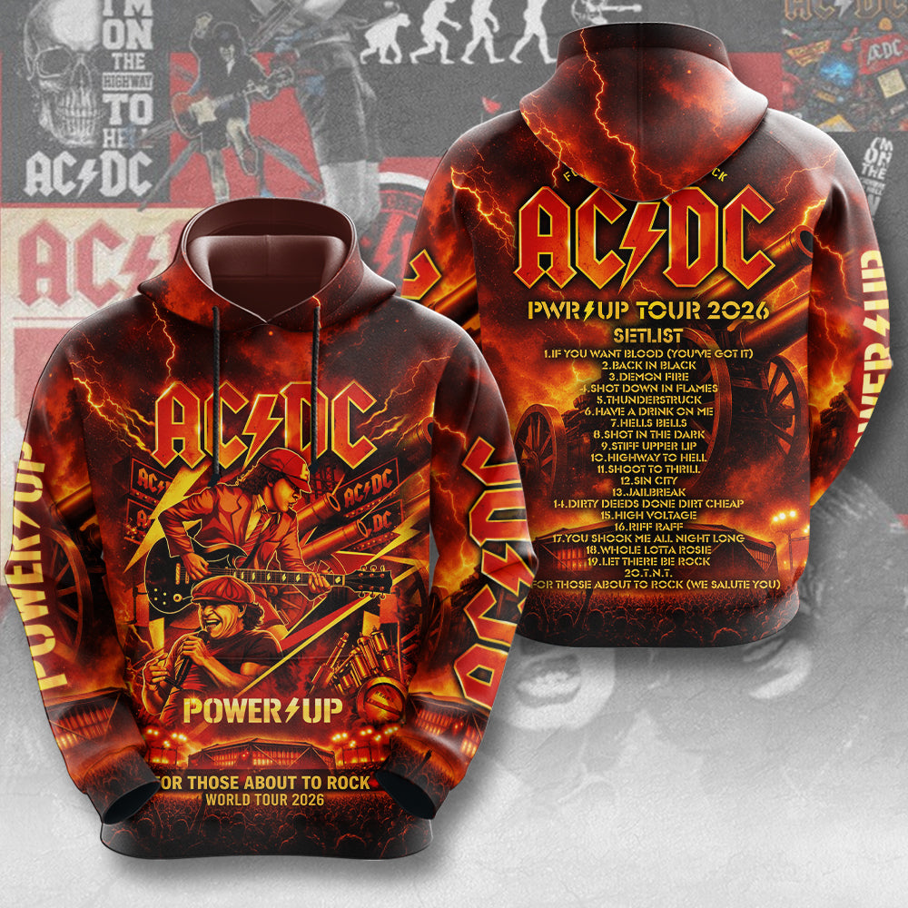AC/DC World Tour 2026 3D Apparel – TMTHU8118