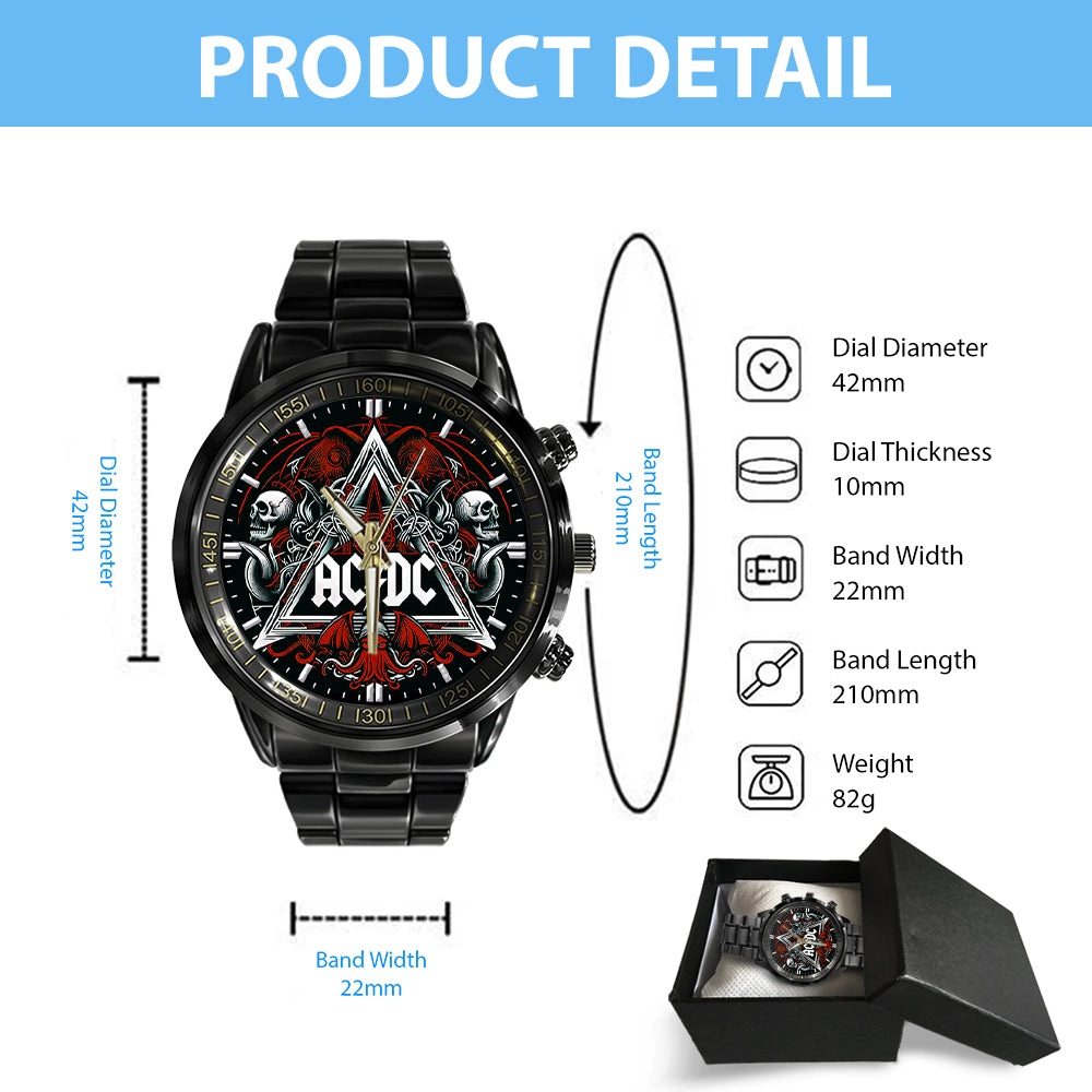 AC/DC Black Stainless Steel Watch – GNE 1212