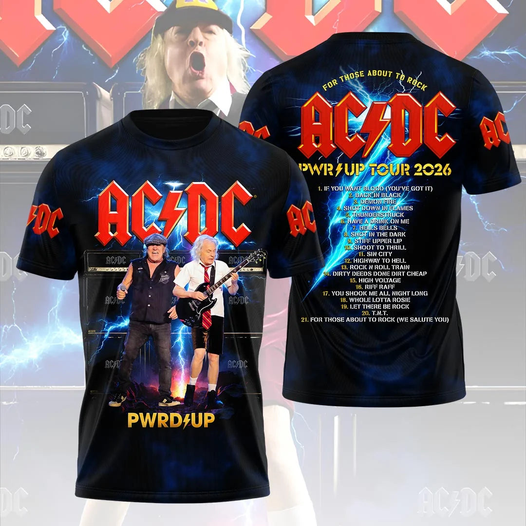 AC/DC World Tour 2026 3D Apparel – HOATT21248