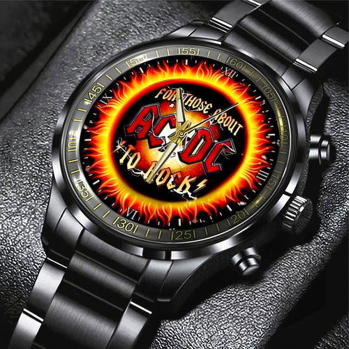 AC/DC Black Stainless Steel Watch – GNE 349