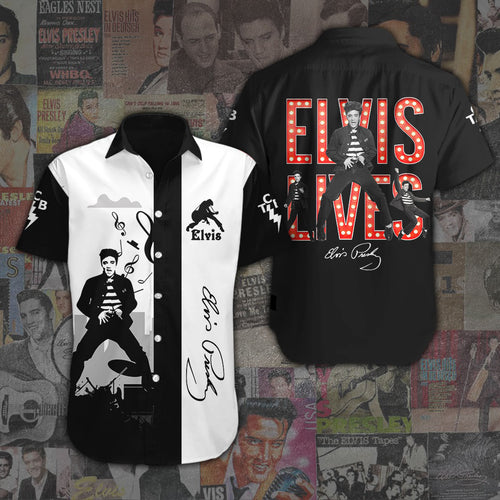 Elvis Presley Short Sleeve Button-Down Shirt – ANHNV 1859