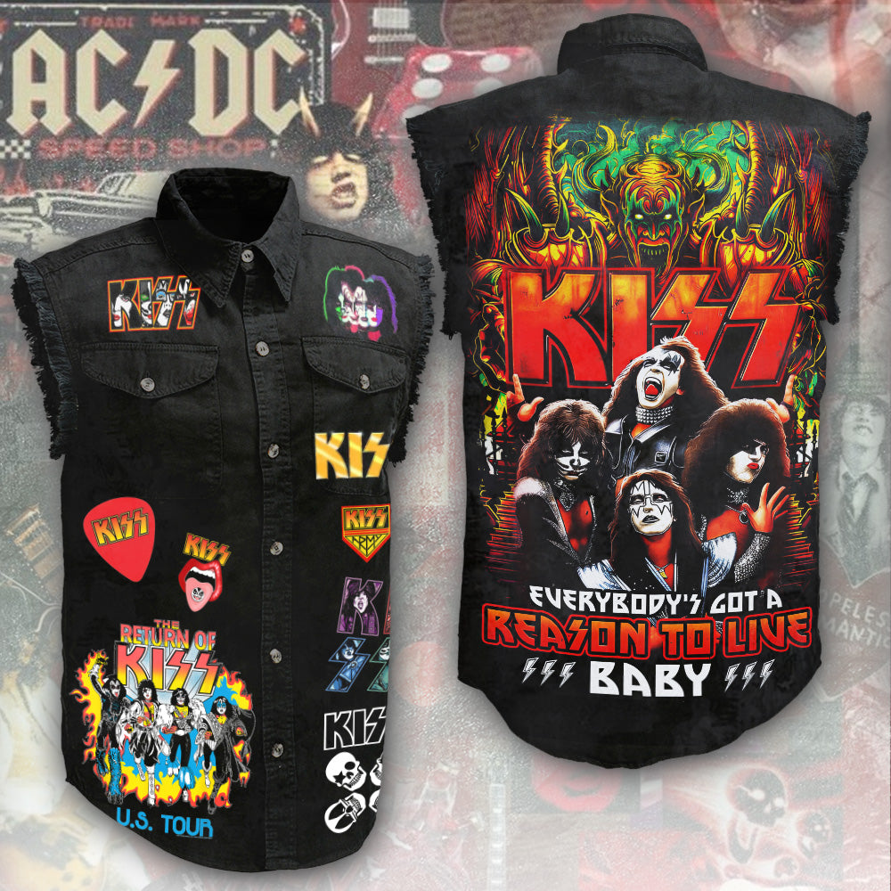 KISS 3D Lightweight Sleeveless Denim Shirt – ANHNV 3125