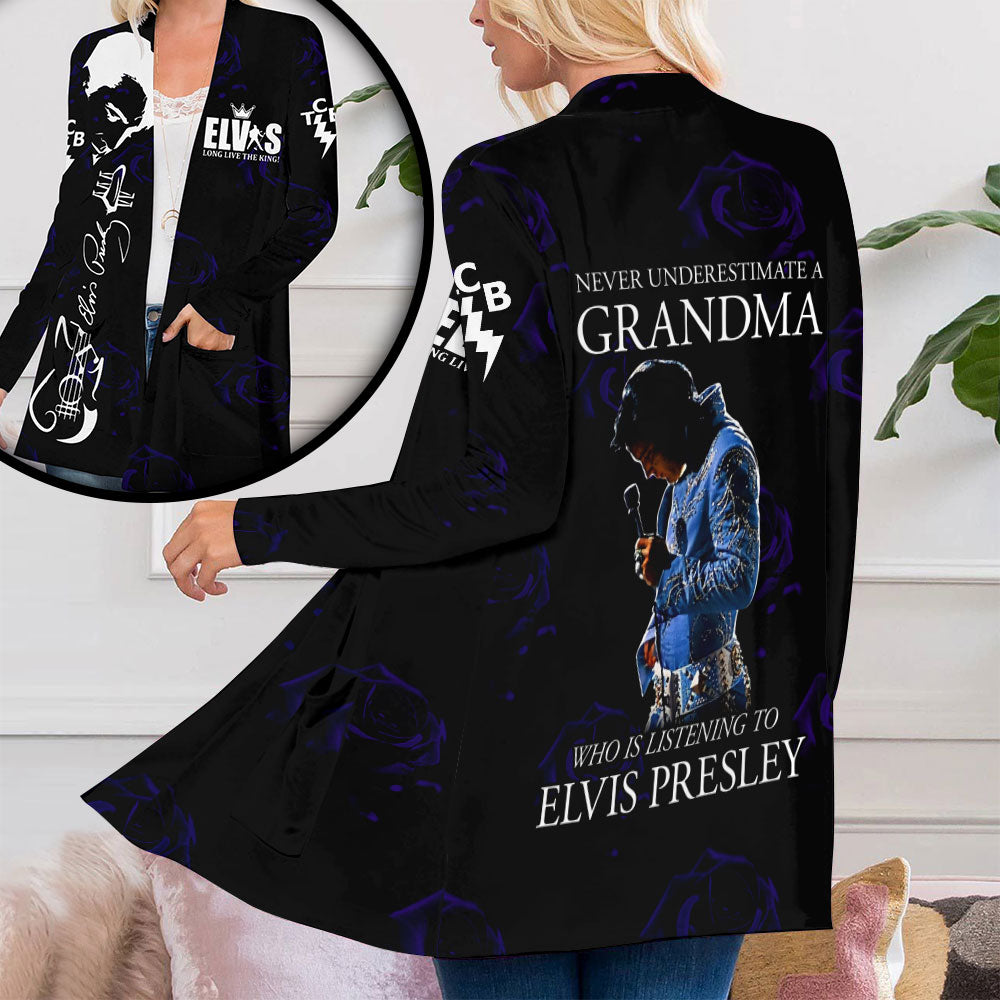 Elvis Presley Women's Patch Pocket Cardigan – ANHNV 3922