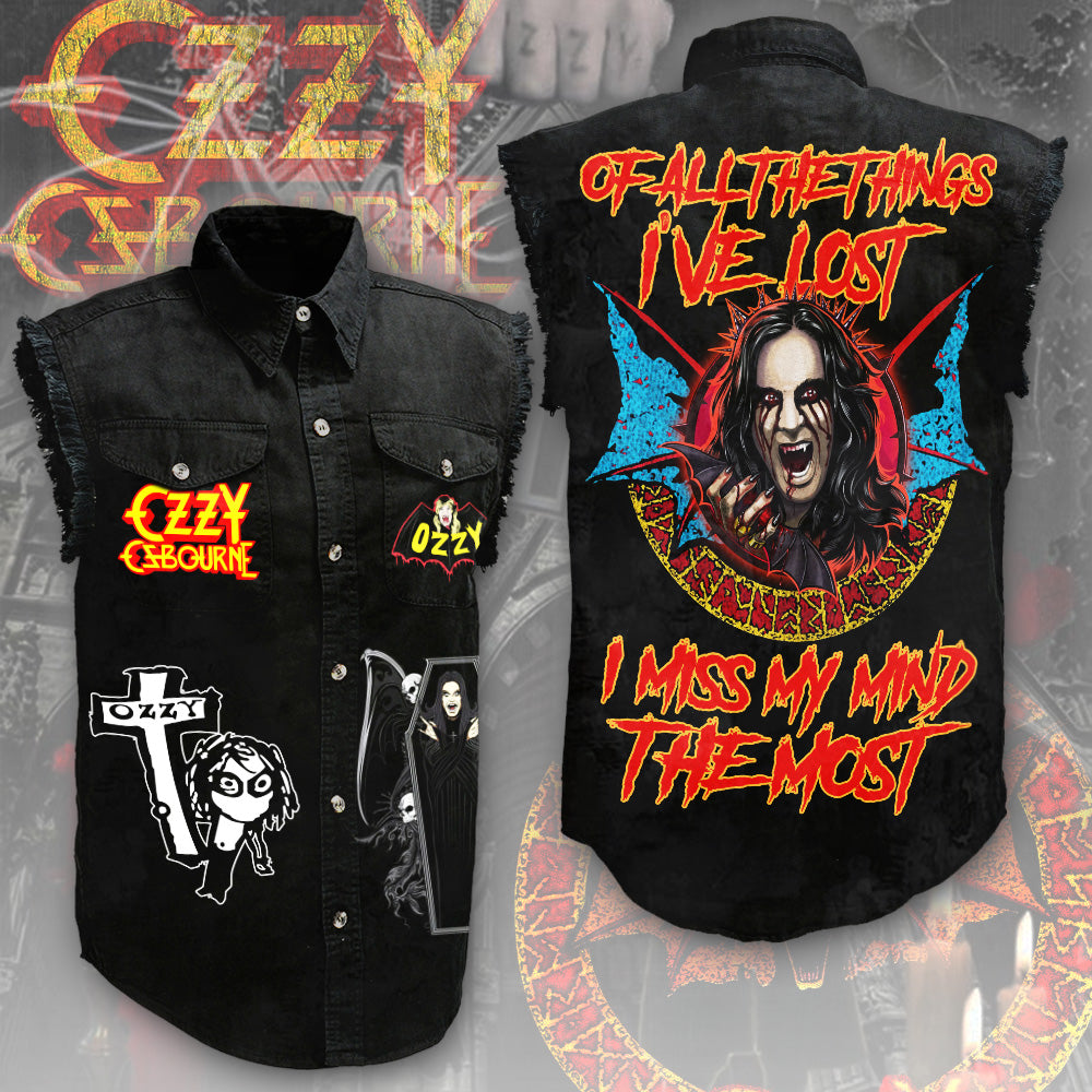 Black Sabbath Ozzy Osbourne 3D Lightweight Sleeveless Denim Shirt – ANHNV 4215