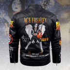 Ace Frehley 2D Leather Yellow Fleece Jacket – HOATT14852