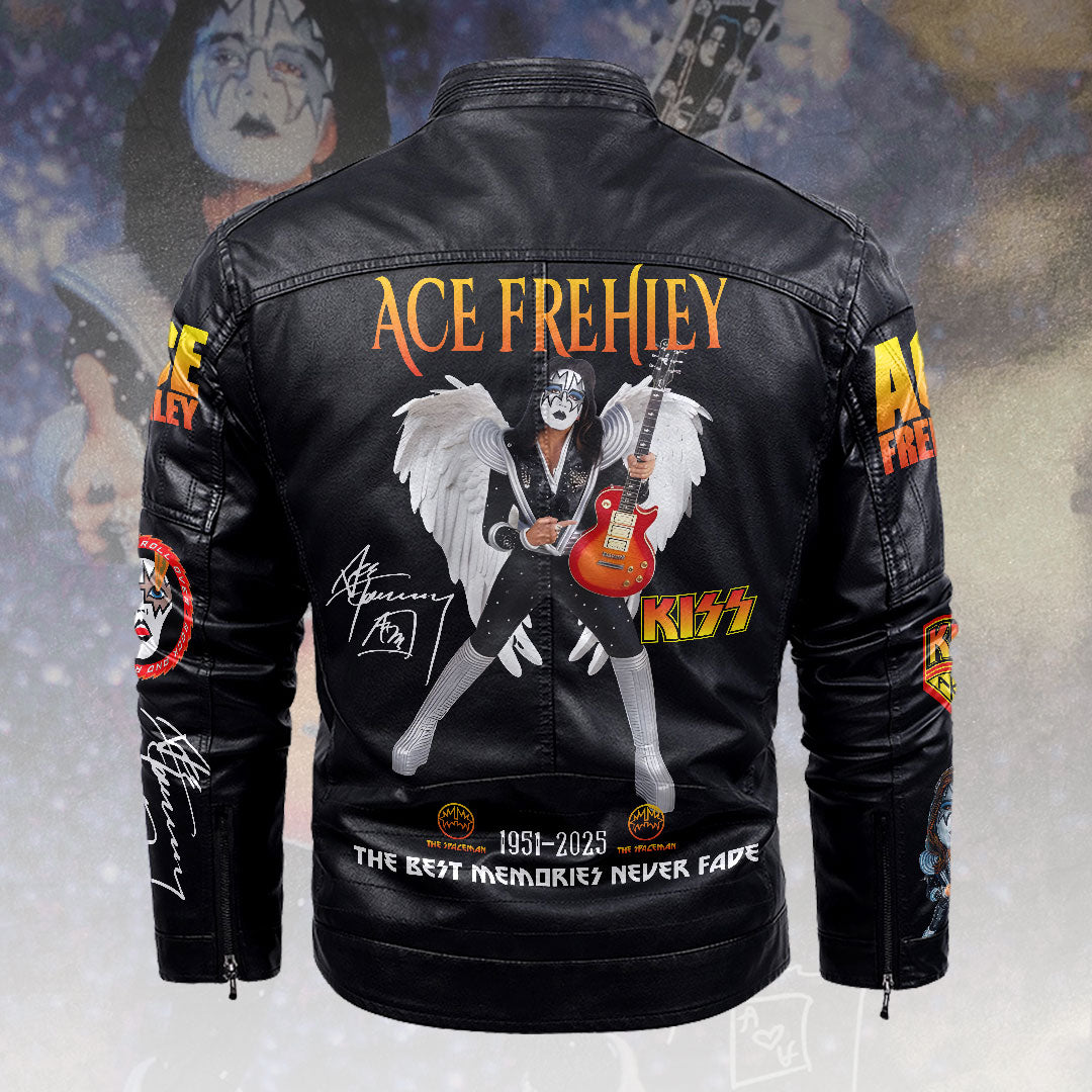 Ace Frehley 2D Leather Yellow Fleece Jacket – HOATT14852