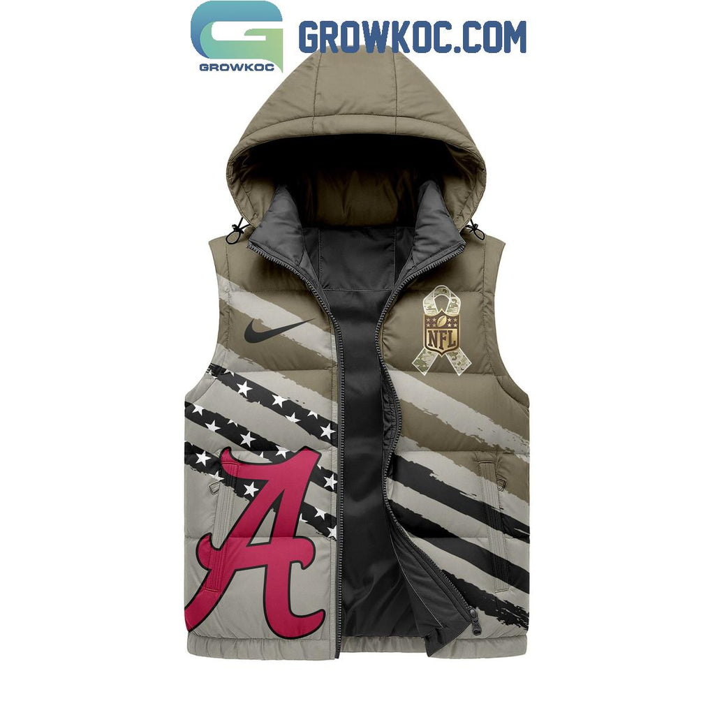 Alabama Crimson Tide Salute To Service Sleeveless Puffer Jacket