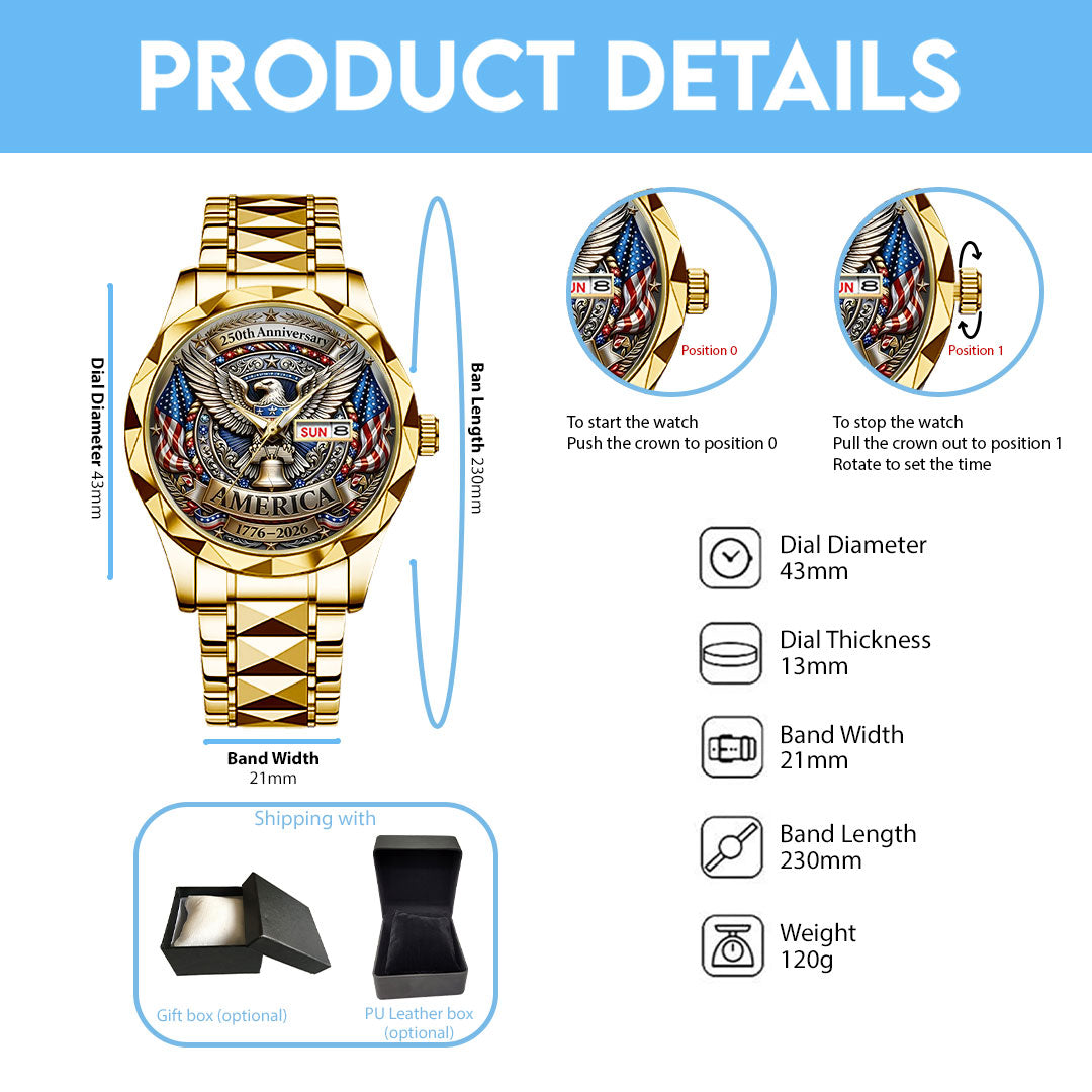 America250 Alloy Luxury Quartz Watch – TANTN21401