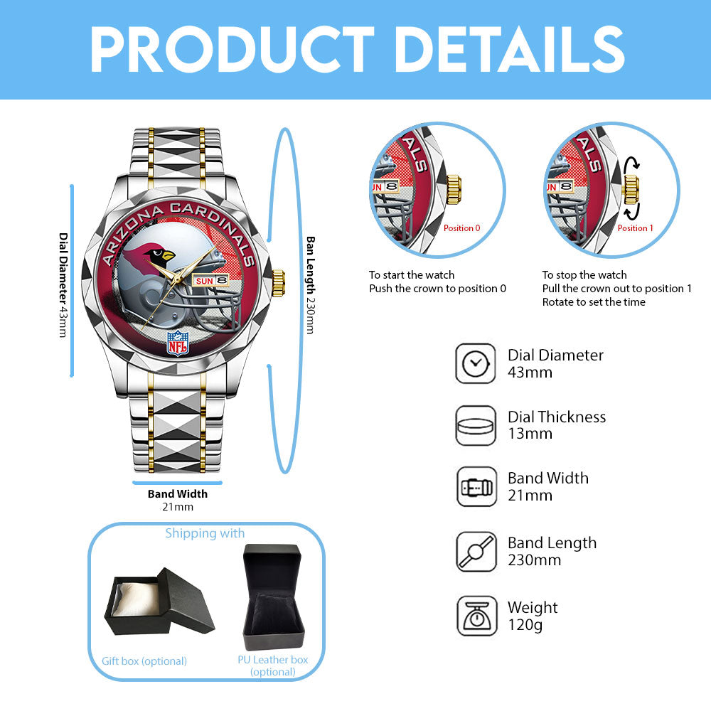 Arizona Cardinals Alloy Luxury Quartz Watch – TANTN16313