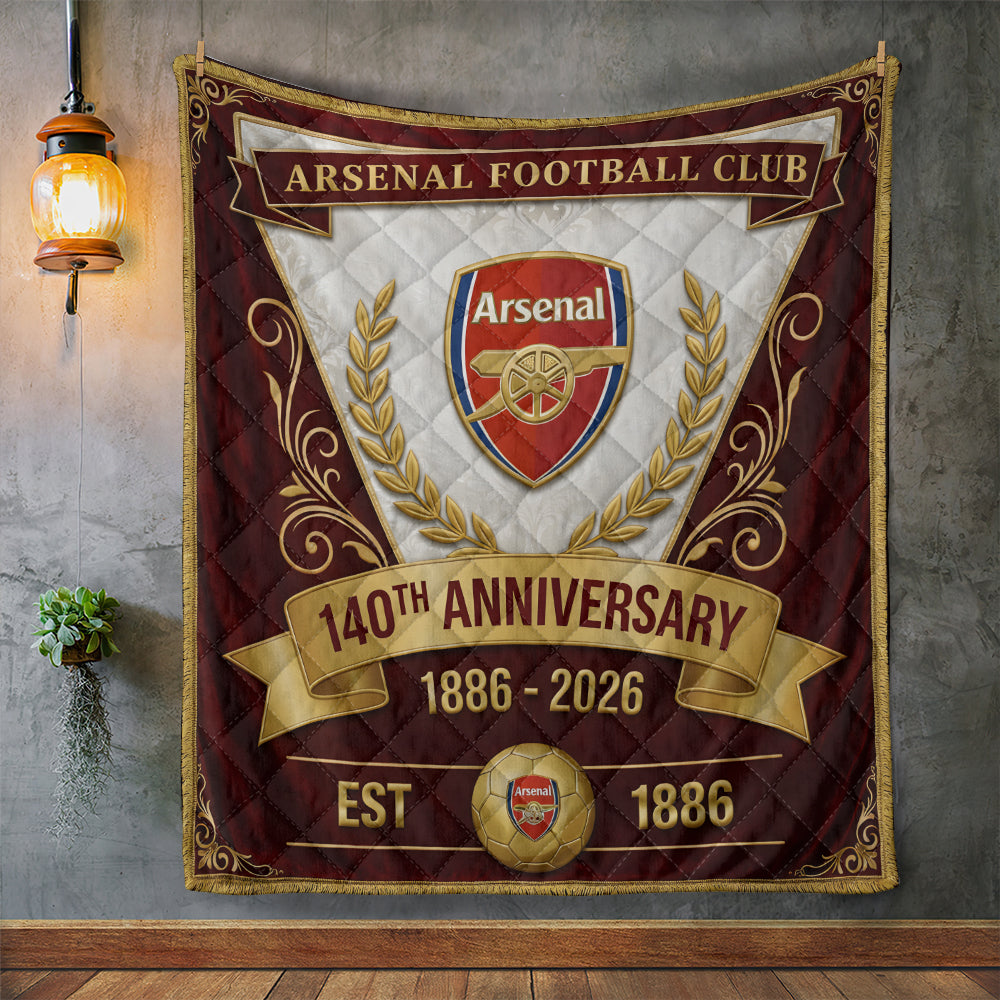 Arsenal FC 140th Anniversary Quilt Blanket – MAITM14286