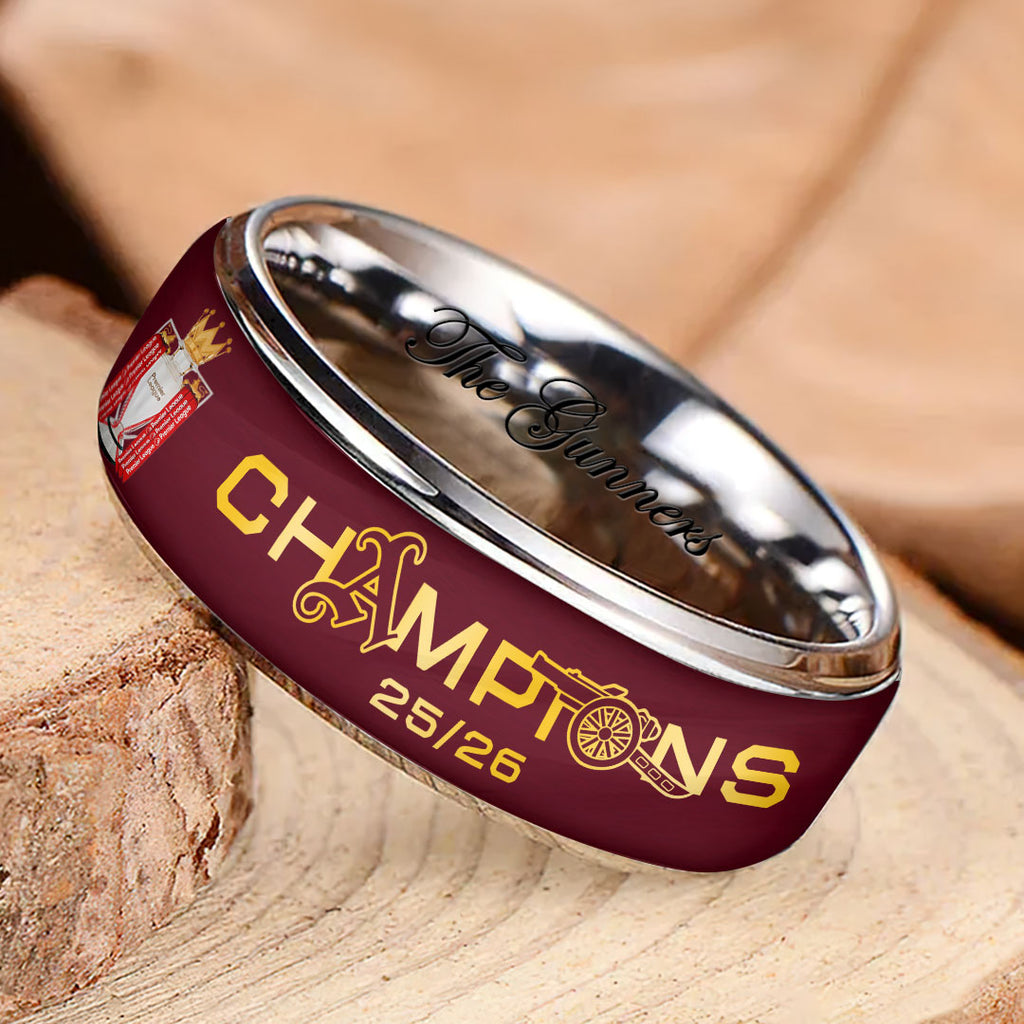 Arsenal FC Premier League Champions 25/26 Custom Alloy Ring – HOATT18274