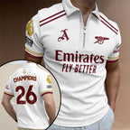 Arsenal FC Premier League Champions 25/26 Zip Polo Shirt – HOATT18419