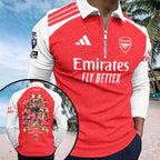 Arsenal FC Premier League Champions 25/26 Zip Polo Shirt – TMTHU6443