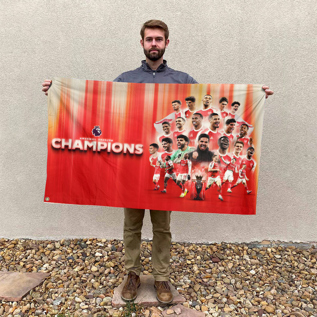 Arsenal FC Premier League Champions 25/26 3D Double-side House Flag – TANTN23016