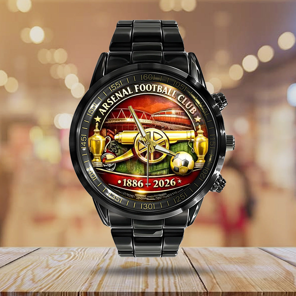 Arsenal FC 140th Anniversary 2026 Black Stainless Steel Watch – TANTN20285