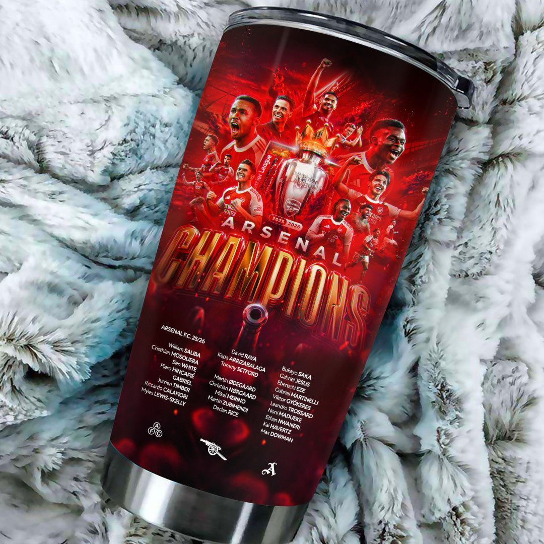 Arsenal FC Premier League Champions 25/26 Tumbler Cup – GNE6750