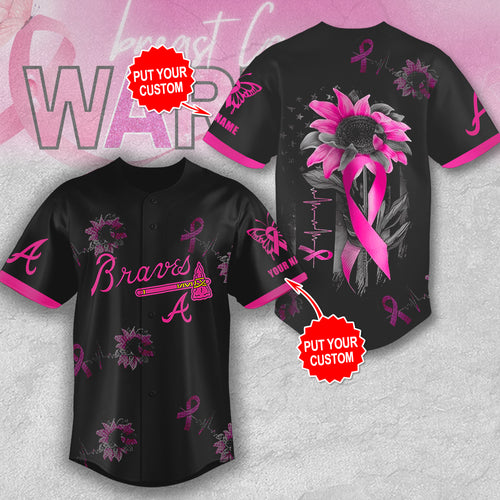 Personalized Atlanta Braves x Breast Cancer Awareness Baseball Jersey – MAITM12914