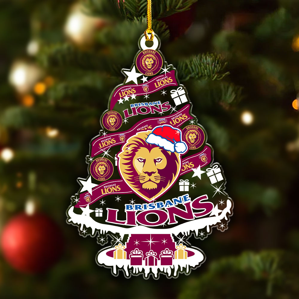 Brisbane Lions Custom Shape Clear 1-sided Acrylic Ornament – VANDH 3585