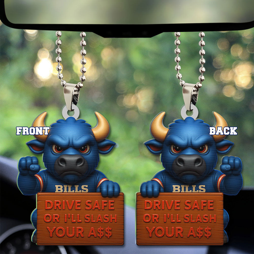 Buffalo Bills Custom Shape 2-sided Acrylic Car Ornament – TMTHU1196