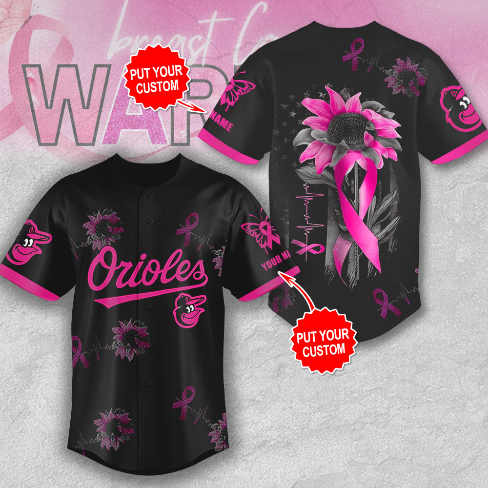 Personalized Baltimore Orioles x Breast Cancer Awareness Baseball Jersey – MAITM12915