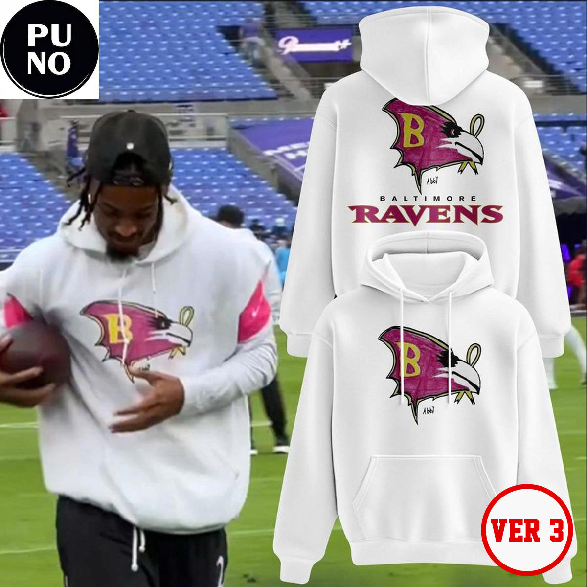 Baltimore Ravens 2026 Crucial Catch Logo Hand Draw Hoodie Shirt